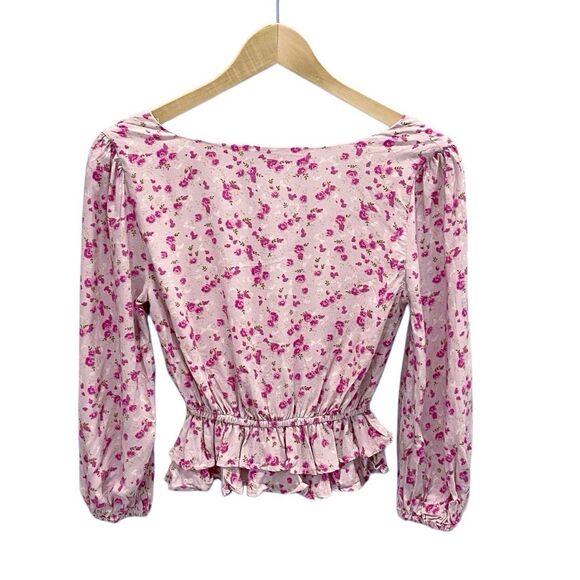 Revolve Majorelle Chrissa Top in Mauve Ditsy XXS Pink Feminine Flirty Floral - Picture 4 of 12